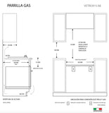 Parrilla a gas VETRO915.NE TECNOLAM.