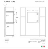 Horno TE60GASPLUS.AC TECNOLAM