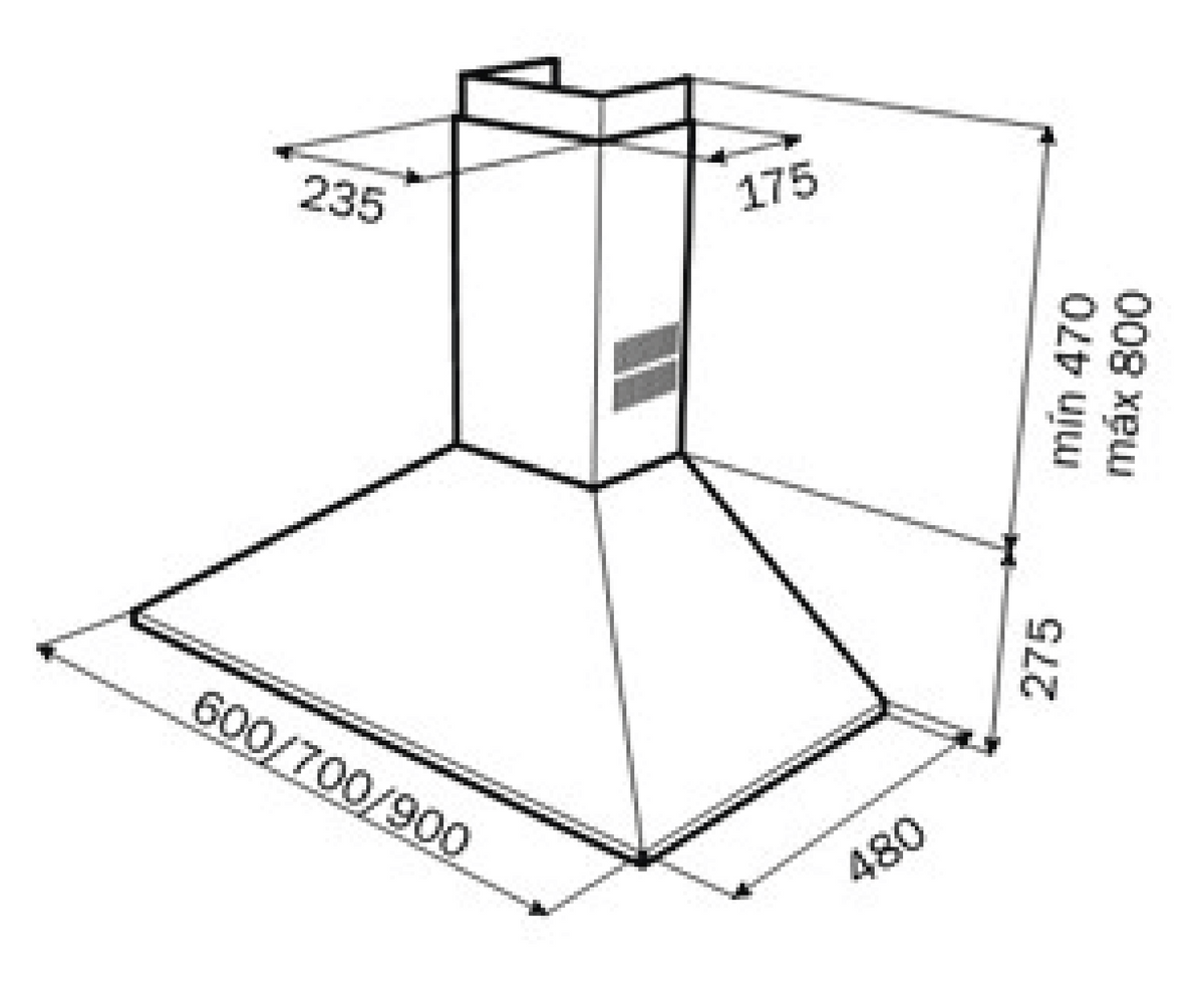 Campana de pared Teka DEP 90 de acero inoxidable