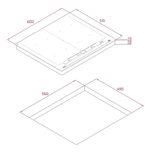 Cocina inducción IZF 68700 MST BK FULL FLEX