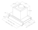 Campana Integrada - ELICA - BOXIN PLUS Cristal Blanco + Acero Inoxidable, 90cm - 110V