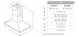 Campana Isla Profesional - ELICA - LEONE Inoxidable, 36" - 110V