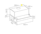 Campana Bajo Alacena - TECNOLAM - SLIDER.AC90 Inoxidable, 90cm - 110V