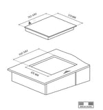 Parrila a Gas - TECNOLAM - ANTRA705.NE Cristal Negro, 70cm - 110V