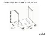 Campana Isla Suspendida FALMEC LIGHT Bronce, 120cm 220V