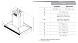 Campana Isla - ELICA - SALICE Inoxidable, 42" - 110V