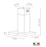 Campana Pared - TECNOLAM - ADARA.AC90 Inoxidable, 90cm - 110V