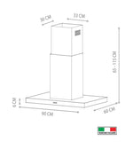 Campana Isla - TECNOLAM - ADARAISLA.AC90 Inoxidable, 90cm - 110V