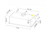Campana Integrada - TECNOLAM - ALTAIR75.BK Negro, 75cm - 110V