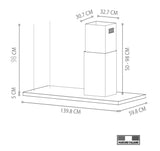 Campana Isla - TECNOLAM - LYRA.AC140 Inoxidable, 140cm - 110V