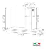 Campana Isla - TECNOLAM - LYRA.NE140 Negro, 140cm - 110V