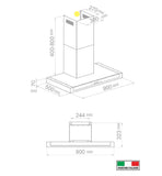 Campana Pared - TECNOLAM - ORION.AC90 Inoxidable, 90cm - 110V