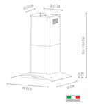 Campana Pared - TECNOLAM - PEGASO.AC90 Inoxidable, 90cm - 110V