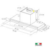 Campana Integrada Pared - TECNOLAM - POLLUX.AC90 Inoxidable, 90cm - 110V