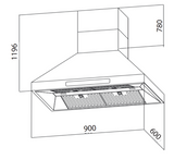 Campana Pared Profesional - TECNOLAM - PWRH36 Inoxidable, 36" - 110V