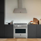 Estufa - Bertazzoni - MAS365GASXVLP Inoxidable, 36" - 110V