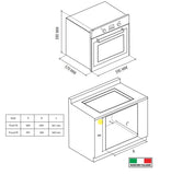 Horno Eléctrico - TECNOLAM - TE6011EAF.NE Cristal Negro, 60cm - 220V