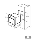Horno Eléctrico - TECNOLAM - TE60E.NE Cristal Negro, 60cm - 110V