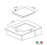 Parrilla a Gas - TECNOLAM - ANTRA604.NE Cristal Negro, 60cm - 110V