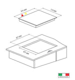 Parrilla a Gas - TECNOLAM - DOPPIO916.NE Cristal Negro, 90cm - 110V