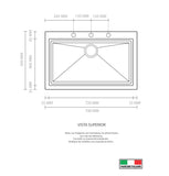 Tarja de Cuarzo - TECNOLAM - NEVADAMIX79X501V02 Gris Cuarzo