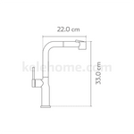 Monomando extraíble KSS1236-SS/BK KELE