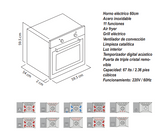 Horno eléctrico TE6011EAF.NE TECNOLAM.