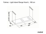 Campana Isla Suspendida FALMEC LIGHT Negro, 180cm 220V
