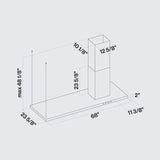 Campana Isla Techo FALMEC LUMEN ISLA Inoxidable DERECHA, 175cm 110V