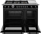 Estufa a Gas - BERTAZZONI - HER486BTFGMNET Serie Heritage, Negro Mate 48"