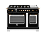 Estufa a Gas - BERTAZZONI - HER486BTFGMNG Serie Heritage, Negro/Oro 48"