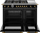 Estufa a Gas - BERTAZZONI - HER486BTFGMNG Serie Heritage, Negro/Oro 48"