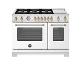 Estufa a Gas - BERTAZZONI - MAS486GGASBG Serie Master, Blanco/Oro 48"
