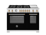 Estufa a Gas - BERTAZZONI - MAS486GGASNG Serie Master, Negro/Oro 48"