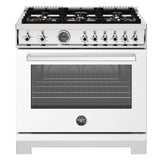Estufa A Gas - BERTAZZONI - PRO366BCFGMBIT Serie Profesional, Blanco 36"