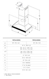 Campana Pared - ELICA - LUGANO Inoxidable, 36" - 110V