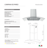 Campana purificadora PEGASO.AC90 TECNOLAM.