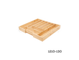 Cubertero Organizador Extensible De Bambú Color Natural Cerrajes